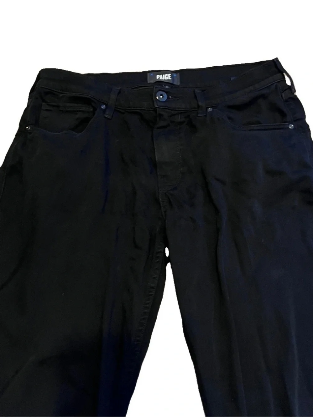 Paige Federal Slim Straight Leg Jeans Black Shadow Stretch Denim Mens 32x32